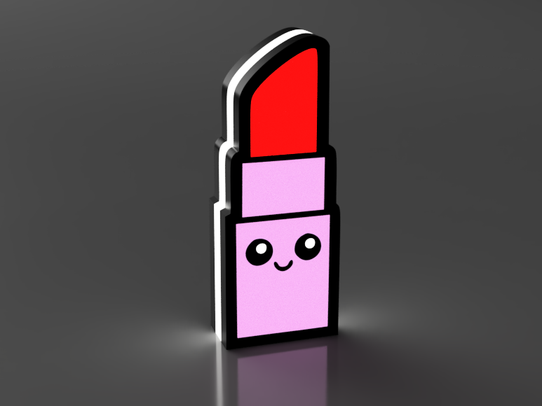 Mini LED-lamp met 3D-geprinte lippenstift design
