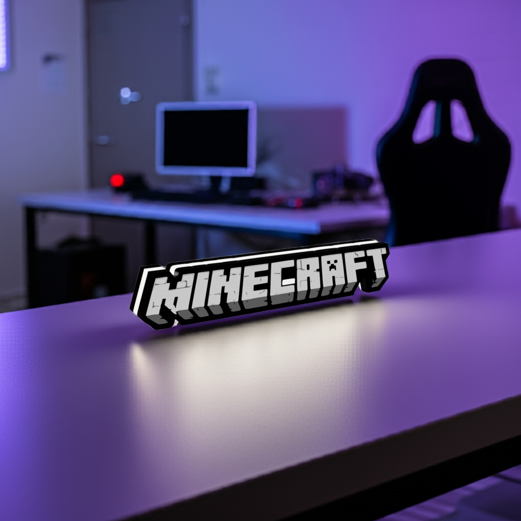 Minecraft Logo Led Lamp