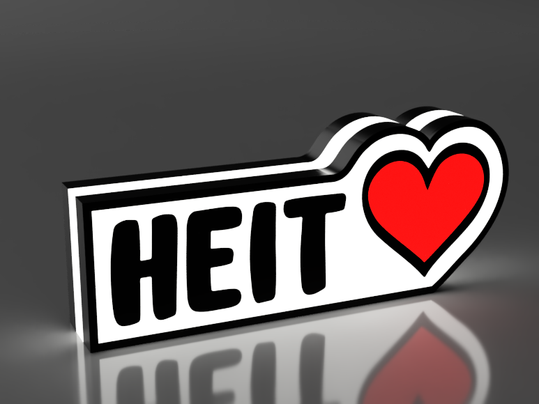 Kleine Friese LED-lamp met 3D-geprint ‘Heit ♥’ ontwerp