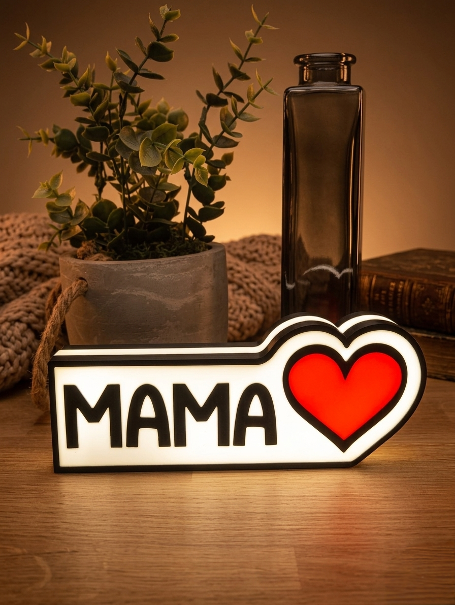3D Geprinte LED Lamp Mama ❤️