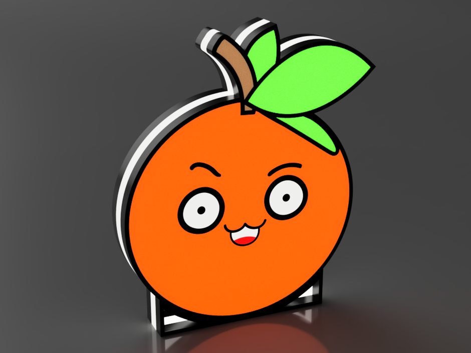 Grote LED-lamp met 3D-ontwerp van lachende sinaasappel