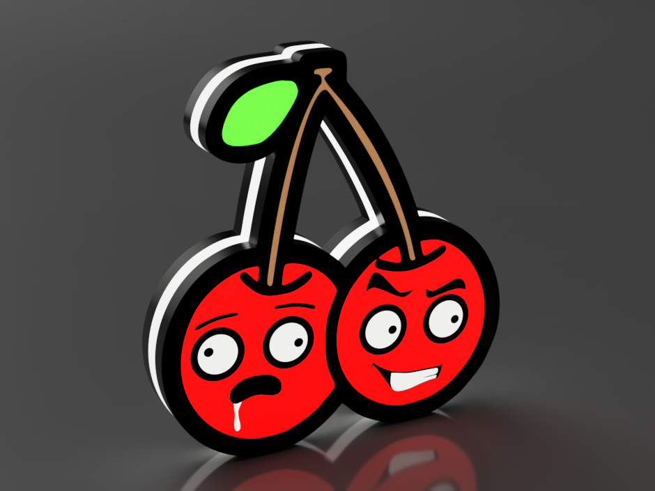 Grote LED-lamp met vrolijke 3D-kersen