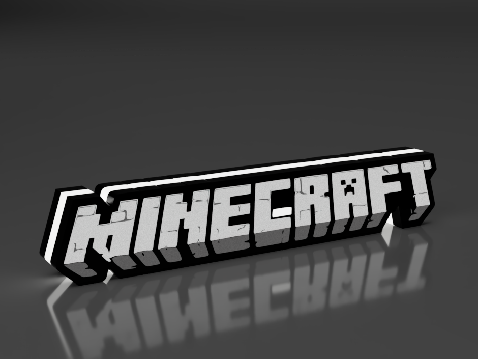 Middelgrote LED-lamp met het bekende Minecraft logo