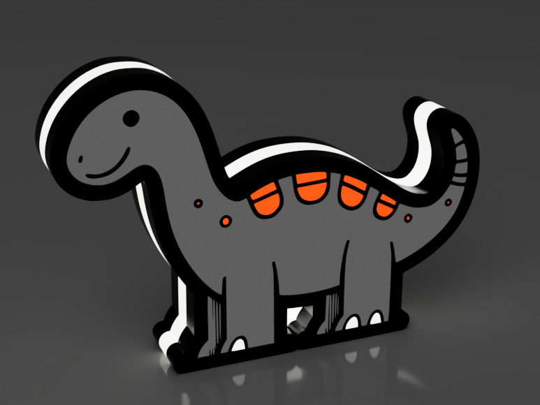 Brontosaurus LED-lamp – 3D-geprint dinosaurus nachtlampje met zachte verlichting