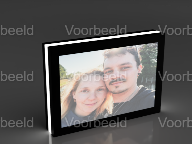 3D-geprinte fotolamp met eigen foto, formaat 10x15 cm