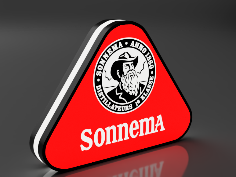 Middelgrote LED-lamp met 3D-geprint Sonnema logo