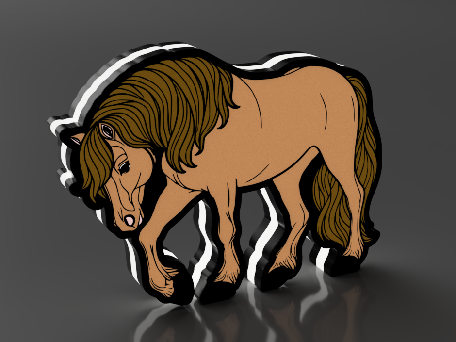 Grote LED-lamp van gedetailleerd 3D-paard ontwerp